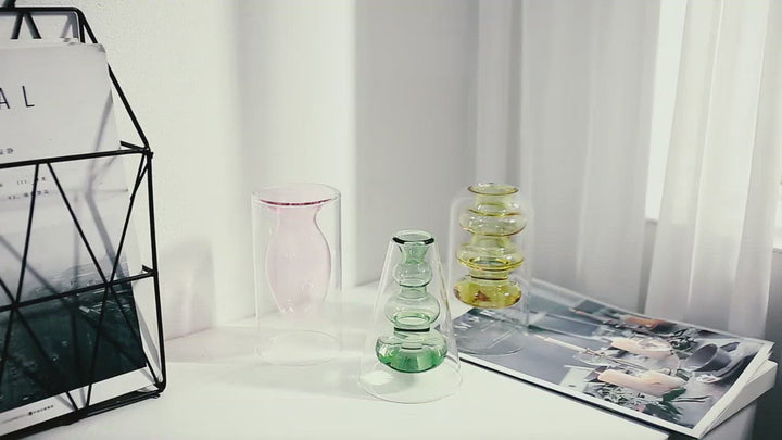 Vases à bulles en verre soufflé