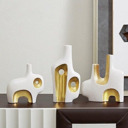 Abstract in Gold Vases Set A - 3 Piece Set | Sage & Sill