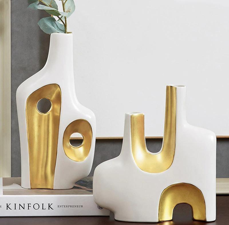 Abstract in Gold Vases Set B - 2 Piece Set | Sage & Sill