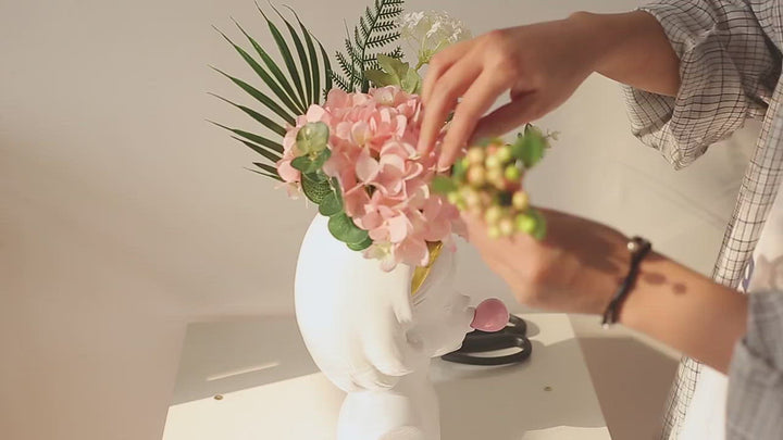 Bubble-Blowing Babe Bust Planter Vase