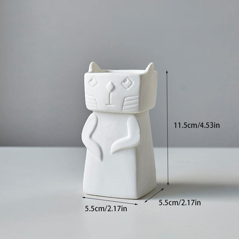 Nordic Playful Cat Ceramic Vase Small | Sage & Sill