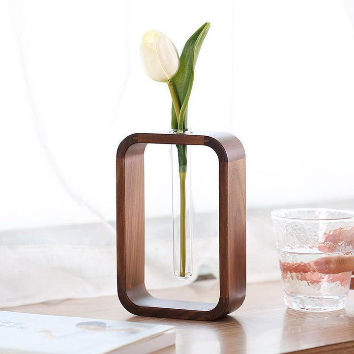 Wood + Glass Propagation Vase Wood | Sage & Sill