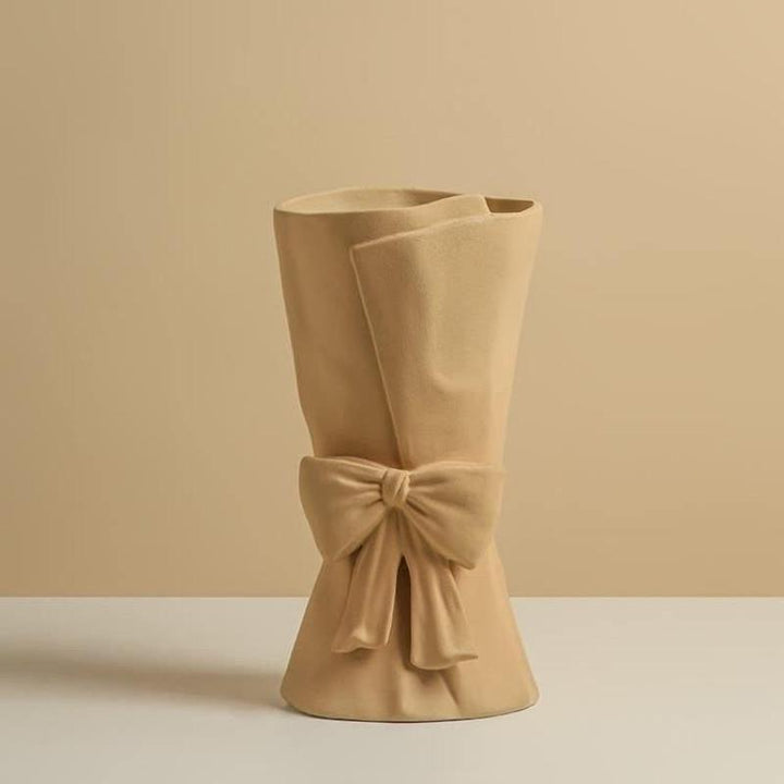 Bowknot Ceramic Vase Tan | Sage & Sill