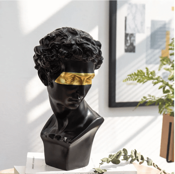 Florentine Gold Accent David Bust Statue Black | Sage & Sill