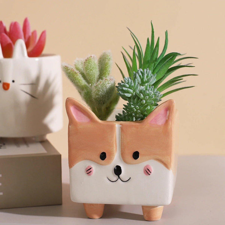 Boxy Animal Ceramic Succulent Planters Dog | Sage & Sill