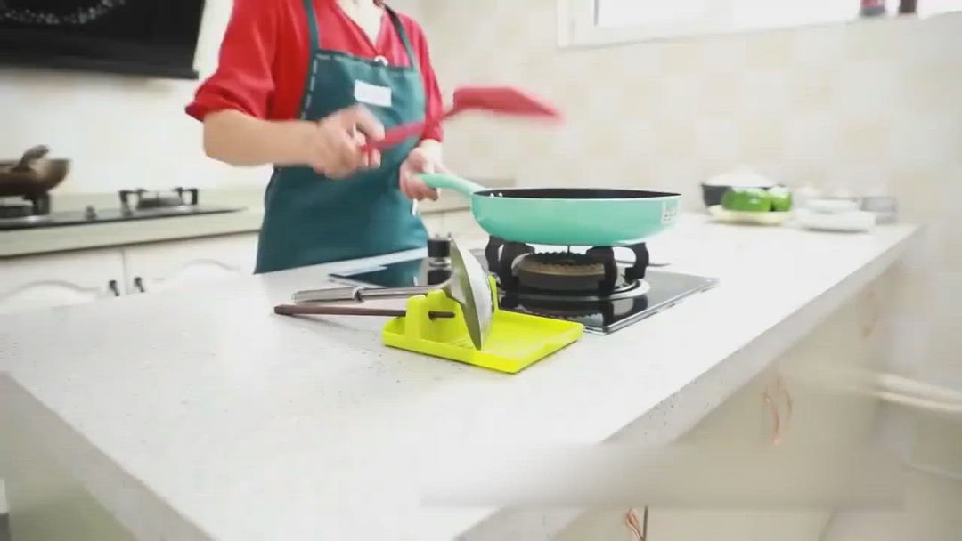 Estante organizador de utensilios de cocina antideslizante resistente al calor
