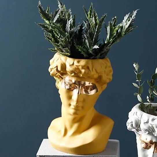 Ceramic David Bust Planter Vase Statue Goldenrod | Sage & Sill