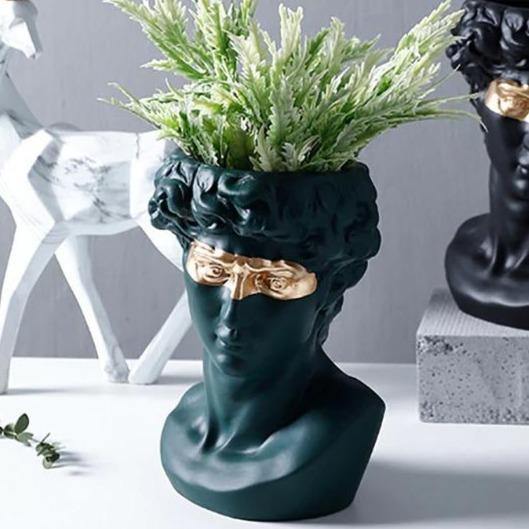 Ceramic David Bust Planter Vase Statue DarkSlateGrey | Sage & Sill