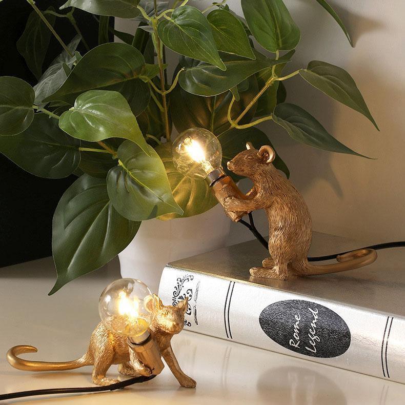 Gold on sale mouse lamp