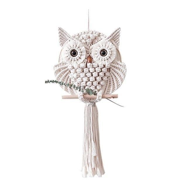 Handmade Owl Macrame Wall Hanging Tapestry | Sage & Sill