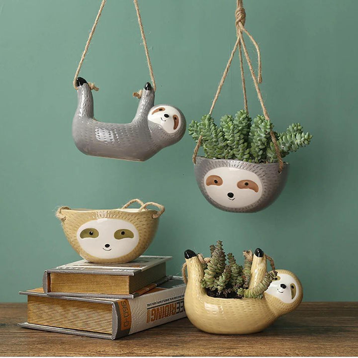 Sloth Ceramic Hanging Succulent Planter | Sage & Sill