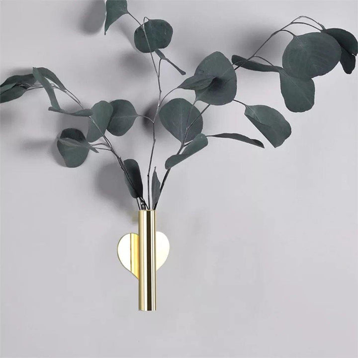Modern Wall Mounted Metal Tube Vase Gold / Heart | Sage & Sill