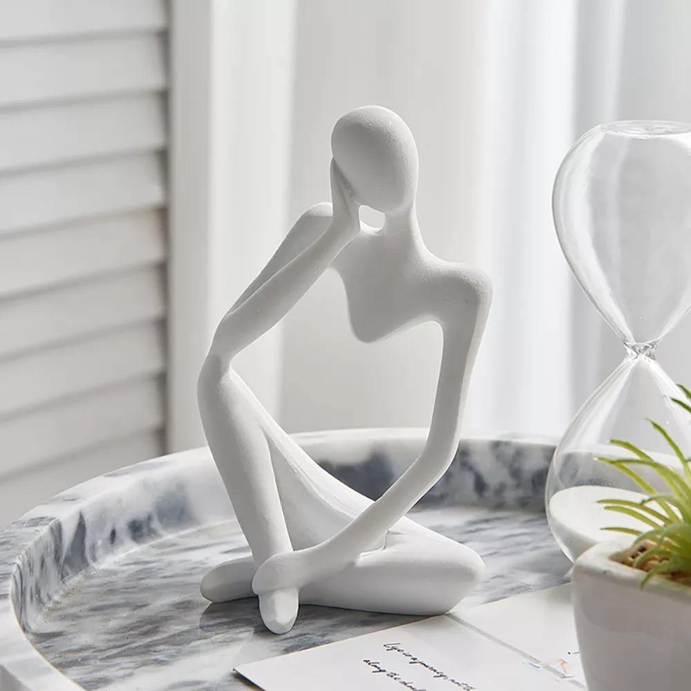 Abstract Thinker Figurine Sculpture White / Pensive | Sage & Sill