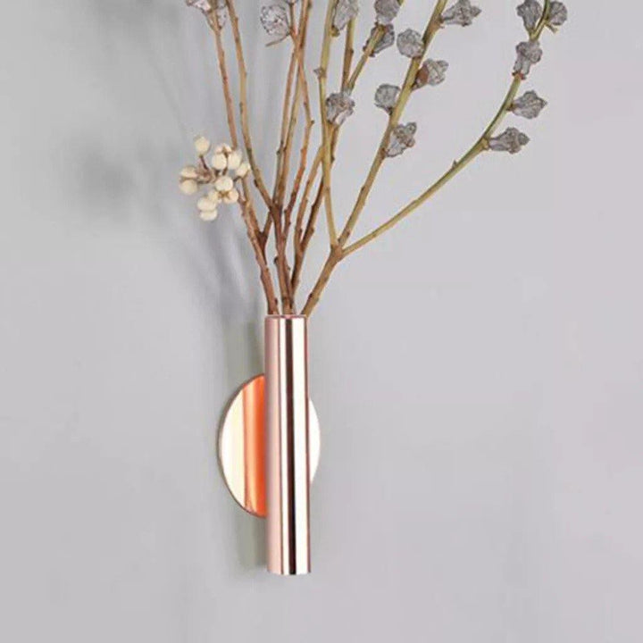 Modern Wall Mounted Metal Tube Vase Salmon / Round | Sage & Sill