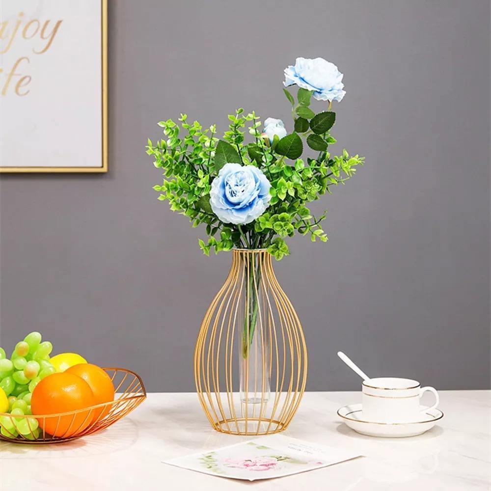 Geometric Iron Flower Vase with Glass Tube | Sage & Sill