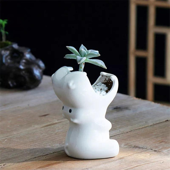 Chomping Hippo Ceramic Succulent Planter | Sage & Sill