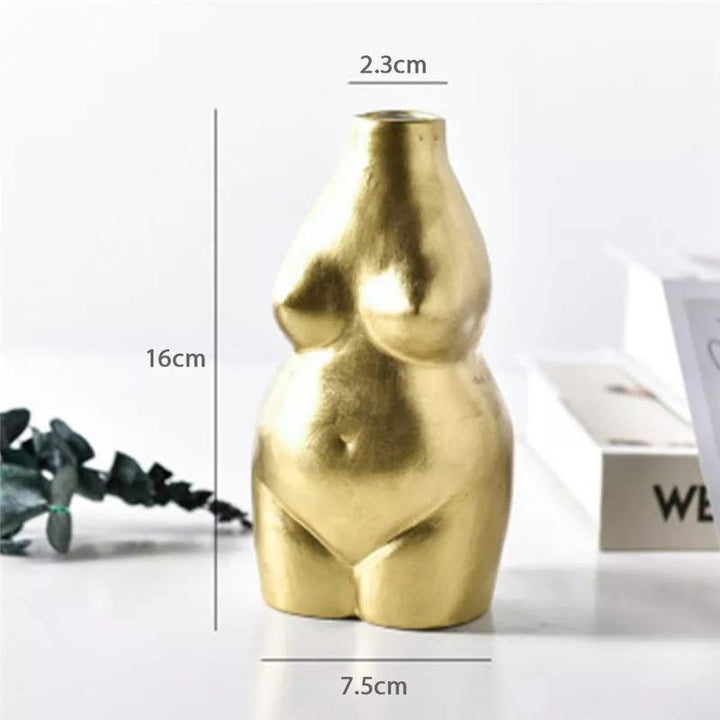 Feminine Curves Nude Female Ceramic Vase Gold | Sage & Sill