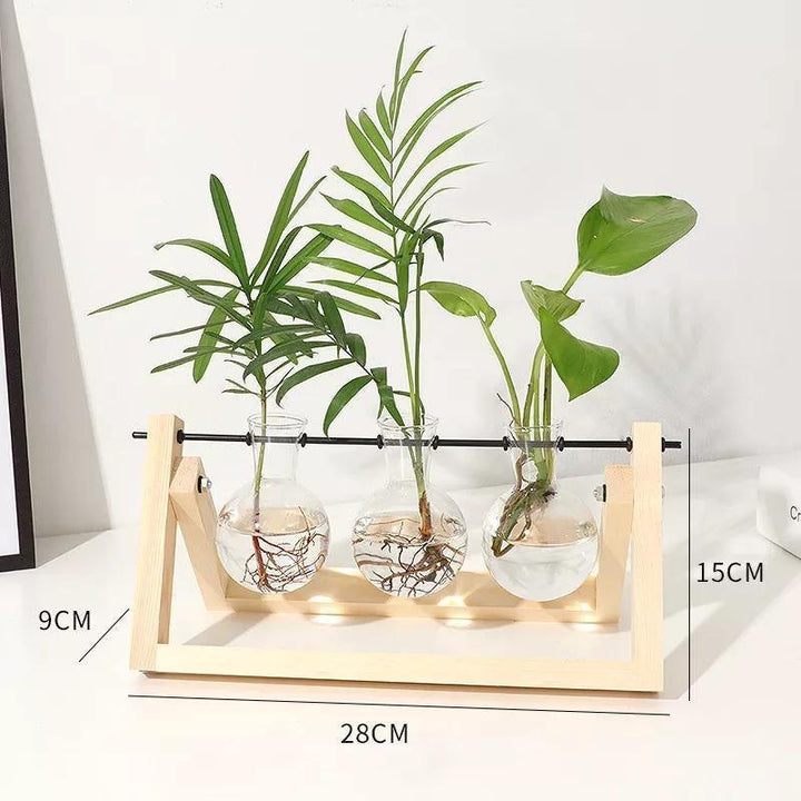 Glass Propagation Vase with A-Frame Wooden Stand | Sage & Sill