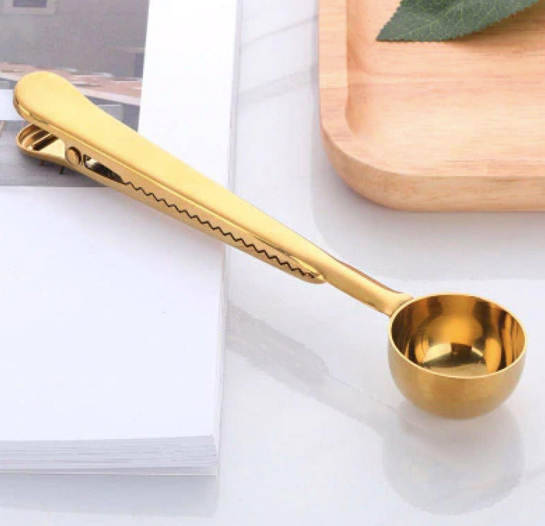 Java Two-In-One Coffee Spoon Bag Clip Gold | Sage & Sill
