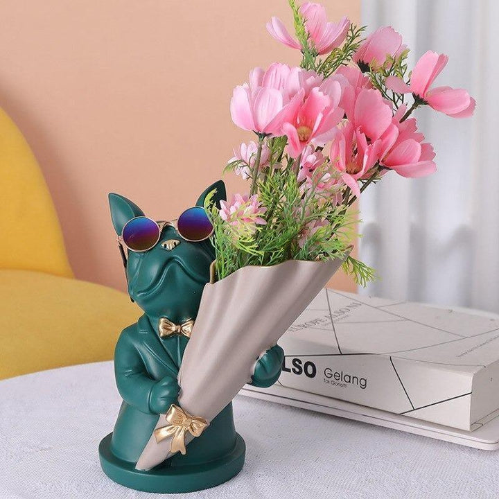 French Bulldog Flower Vase CadetBlue | Sage & Sill