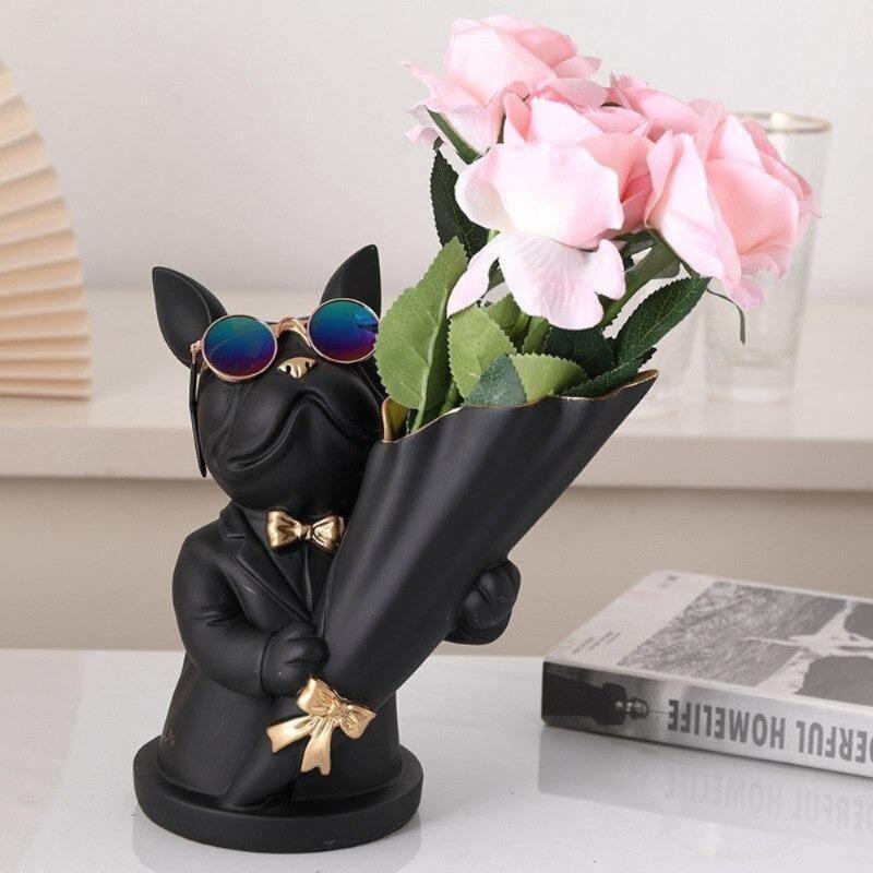 French Bulldog Flower Vase Black | Sage & Sill