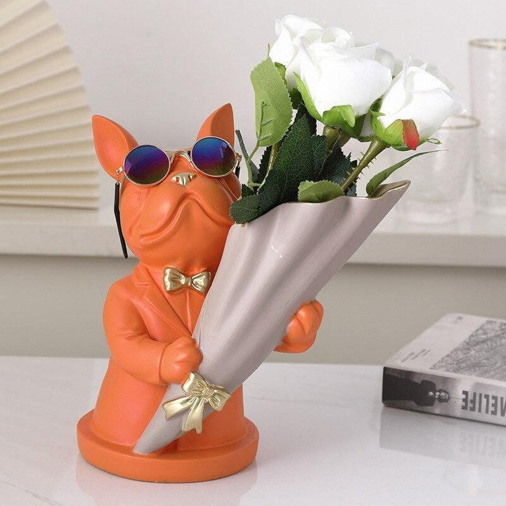 French Bulldog Flower Vase Orange | Sage & Sill