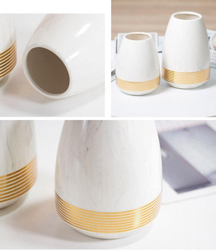 Gold Detail Marble Vase | Sage & Sill