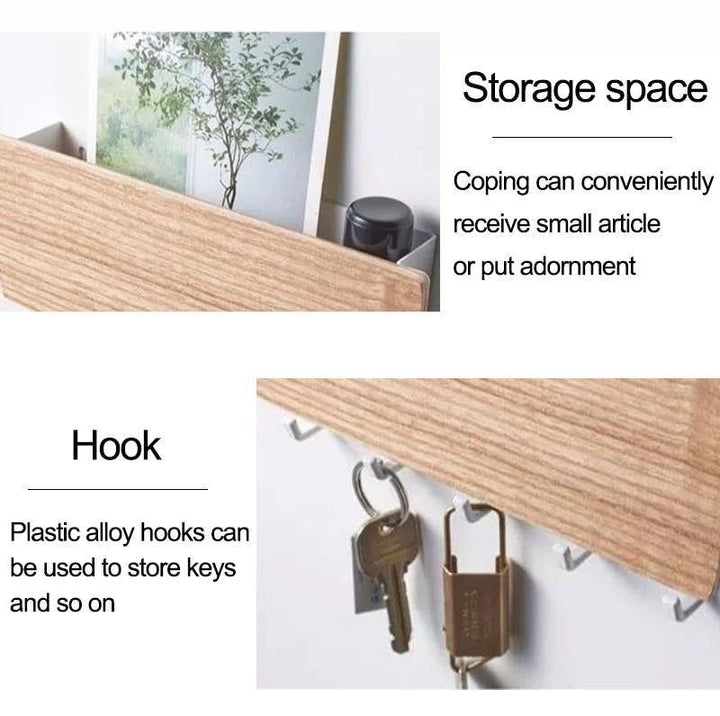 Wall-Mounted Wooden Storage Rack Key Hanger | Sage & Sill