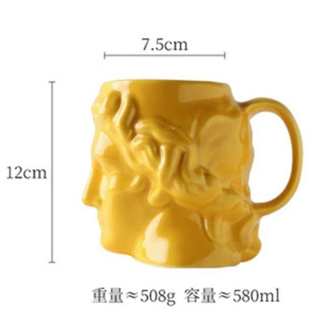 David's Head Ceramic Porcelain Mug Yellow | Sage & Sill