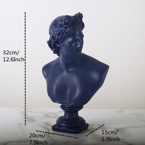 Classic Greek Bust Statuette Blue David | Sage & Sill