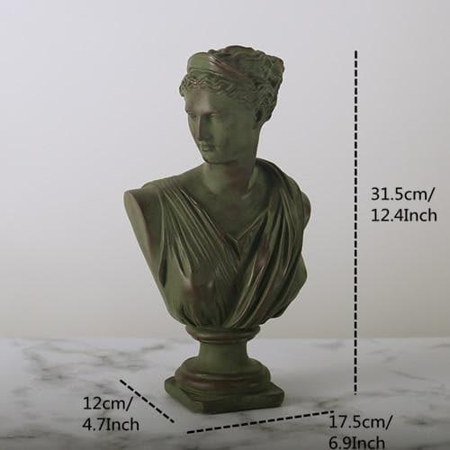 Classic Greek Bust Statuette Green Anna | Sage & Sill