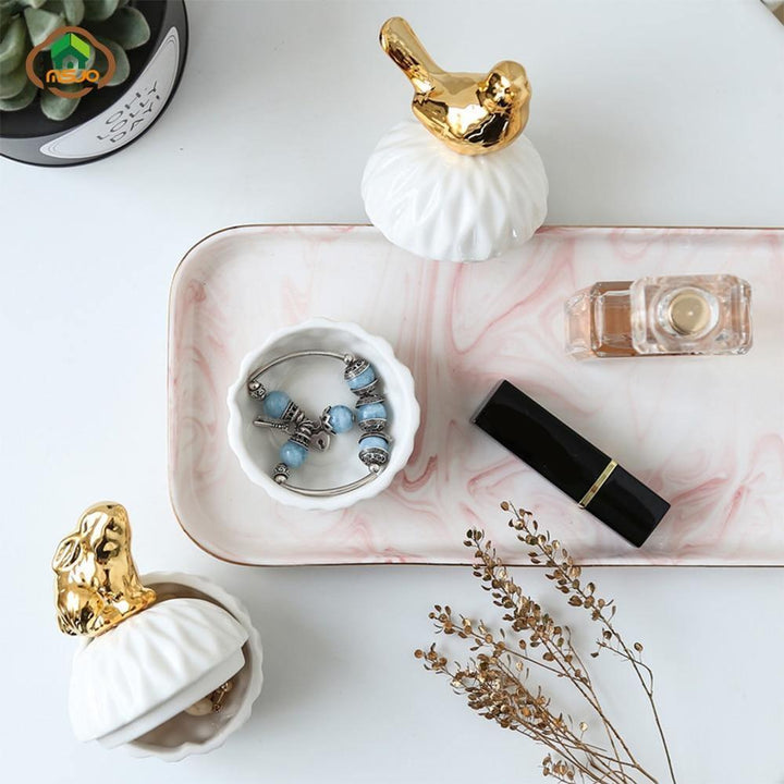 White and Gold Porcelain Jewelry Box | Sage & Sill