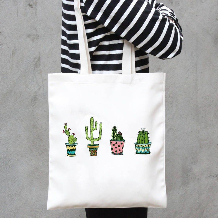 Cactus Canvas Tote Bag Cartoon | Sage & Sill