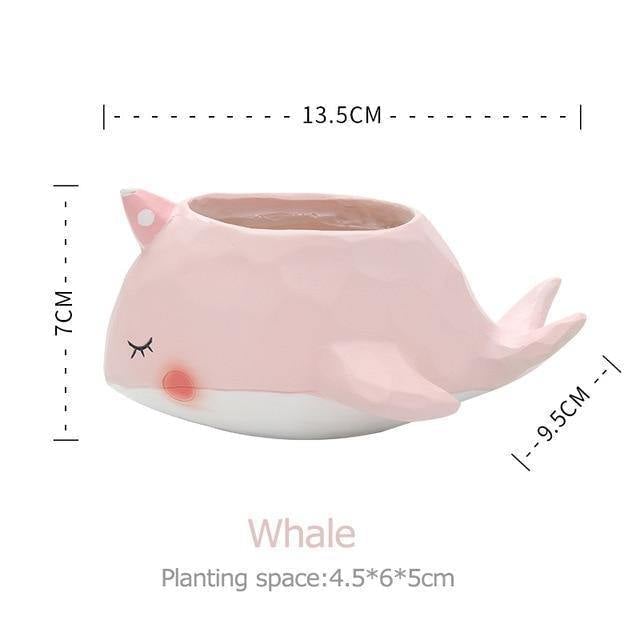 Cartoon Animal Succulent Planter Pink Whale | Sage & Sill