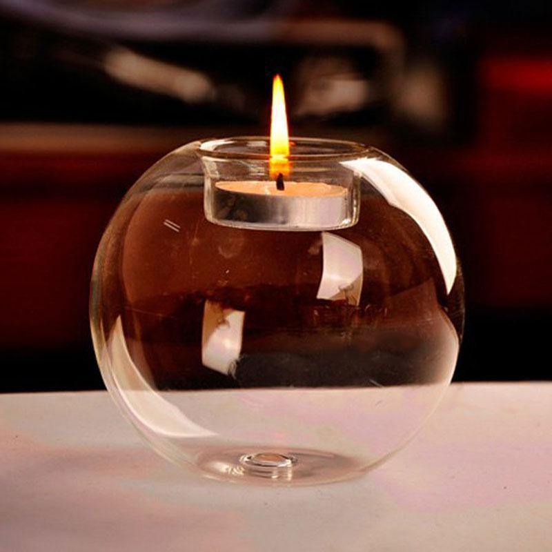 Crystal Ball Glass Tea Light Candle Holder | Sage & Sill