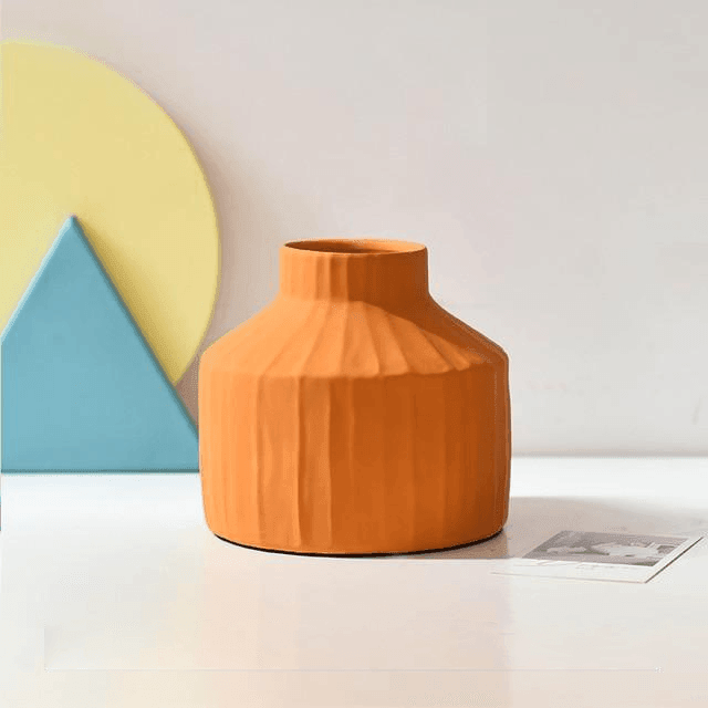 Isabel Textured Ceramic Vases Orange | Sage & Sill