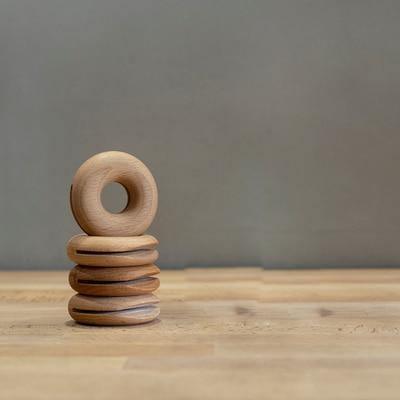 Wooden Doughnut Bag Clip 4 pcs beech wood | Sage & Sill