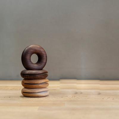Wooden Doughnut Bag Clip 2 walnut 2 beech | Sage & Sill