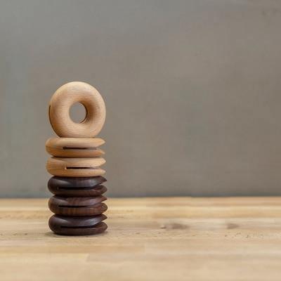 Wooden Doughnut Bag Clip 3 walnut 3 beech | Sage & Sill