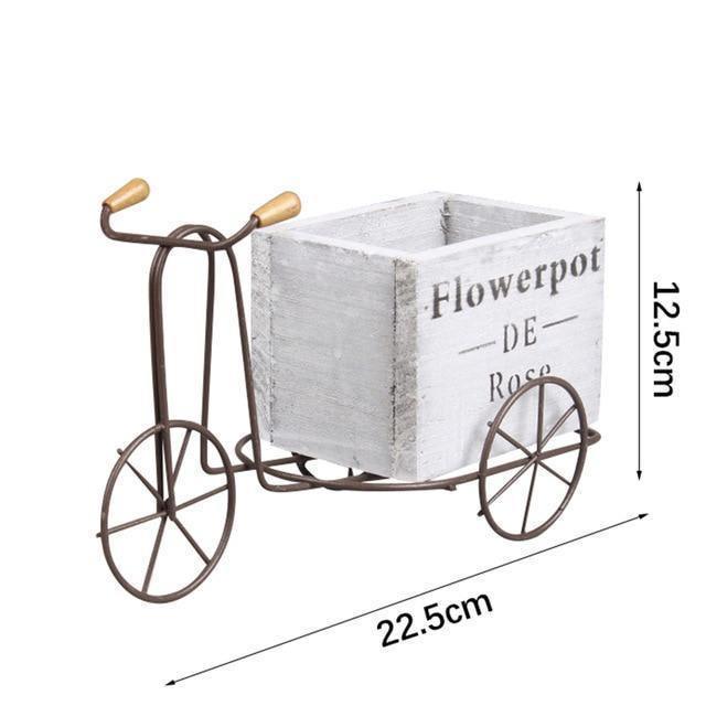 Tabletop Wrought Iron Tricycle with Wooden Planter Box | Sage & Sill