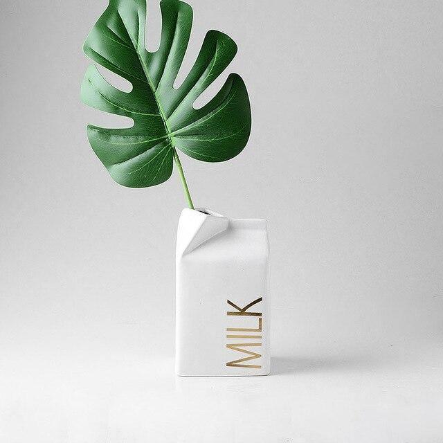 Cream Milk Vases white with Gold M | Sage & Sill