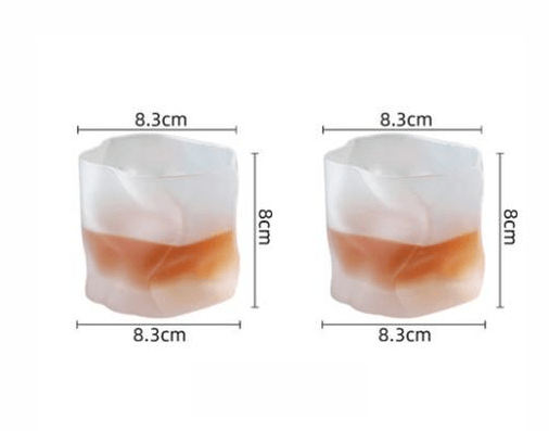 Distort Texture Whisky Glass 2-Piece Set 2-Piece Matte WhiteSmoke | Sage & Sill