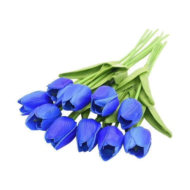 10-Piece Faux Tulips Artificial Flowers Blue | Sage & Sill