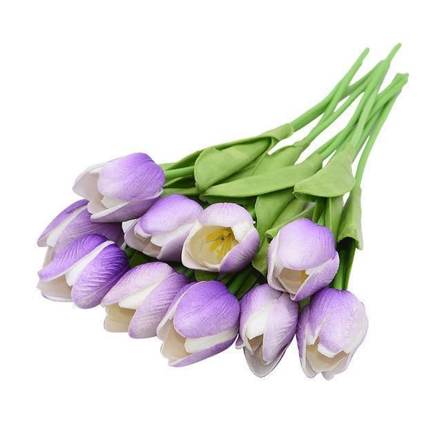 10-Piece Faux Tulips Artificial Flowers BlueViolet | Sage & Sill
