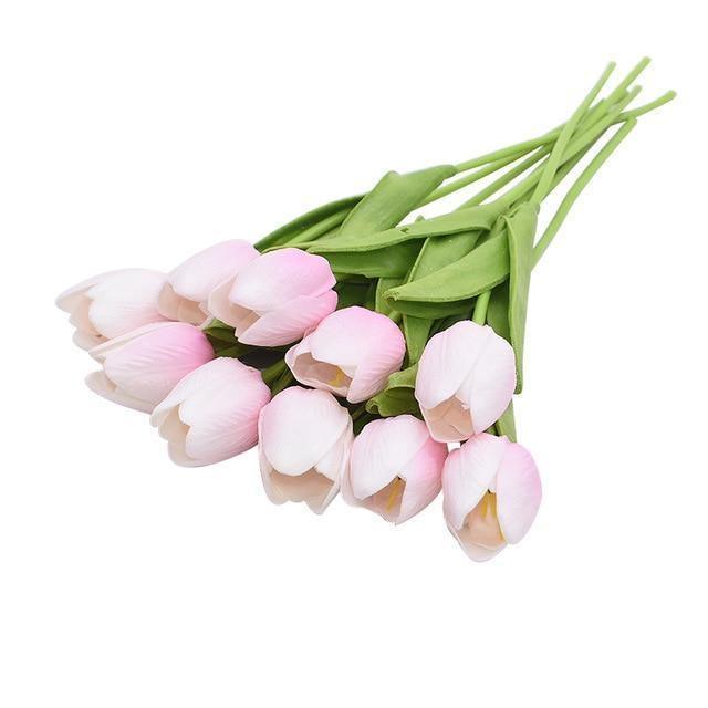 10-Piece Faux Tulips Artificial Flowers LightPink | Sage & Sill