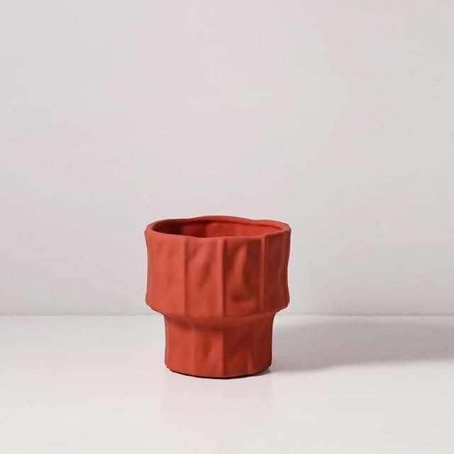 Alyx Textured Ceramic Vases Red 12x9cm | Sage & Sill