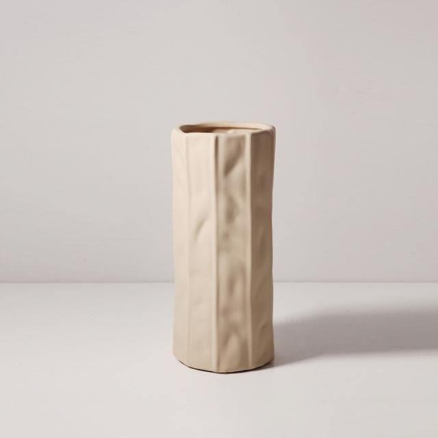 Alyx Textured Ceramic Vases Beige 23.5x10cm | Sage & Sill