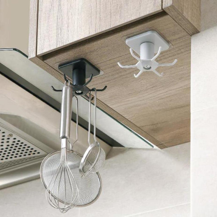 Under-Cabinet Spinning Kitchen Utensil Storage 6-Hook Hanger | Sage & Sill