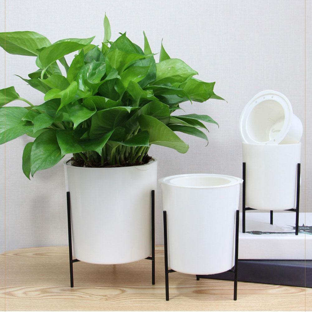 Self-Watering Planter with Iron Plant Stand | Sage & Sill