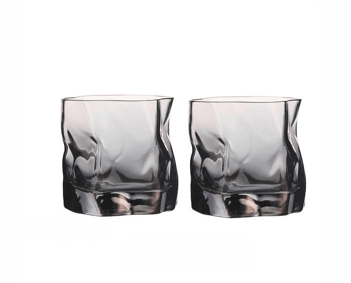 Distort Texture Whisky Glass 2-Piece Set 2-Piece Gainsboro | Sage & Sill